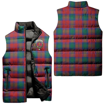 Auchinleck Tartan Sleeveless Puffer Jacket with Family Crest