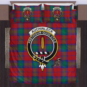 Auchinleck Tartan Bedding Set with Family Crest