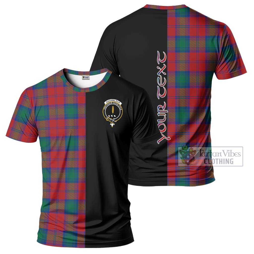 Tartan Vibes Clothing Auchinleck Tartan T-Shirt with Family Crest and Half Of Me Style