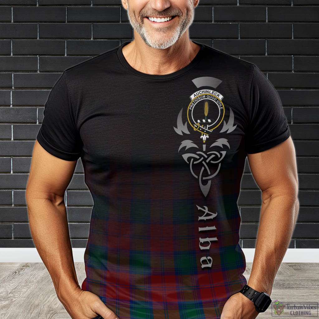 Tartan Vibes Clothing Auchinleck Tartan T-Shirt Featuring Alba Gu Brath Family Crest Celtic Inspired