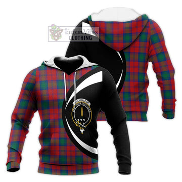 Auchinleck (Affleck) Tartan Knitted Hoodie with Family Crest Circle Style