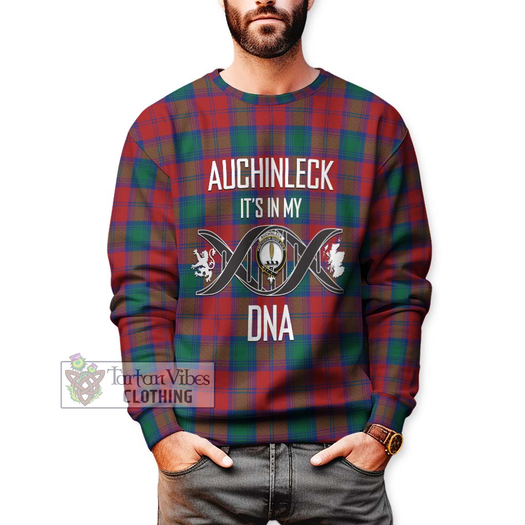 Tartan Vibes Clothing Auchinleck Tartan Sweatshirt with Family Crest DNA In Me Style