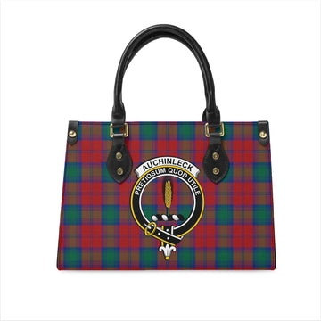 Auchinleck (Affleck) Tartan Leather Bag with Family Crest