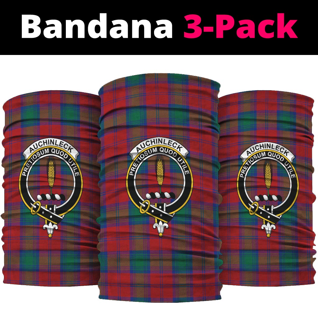 Auchinleck Tartan Neck Gaiters, Tartan Bandanas, Tartan Head Band with Family Crest One Size - Tartanvibesclothing
