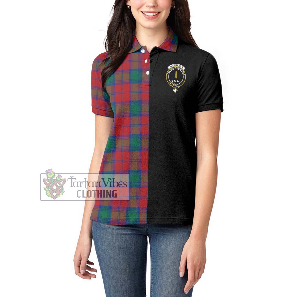 Tartan Vibes Clothing Auchinleck Tartan Women's Polo Shirt with Family Crest and Half Of Me Style