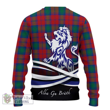 Auchinleck (Affleck) Tartan Knitted Sweater with Alba Gu Brath Regal Lion Emblem