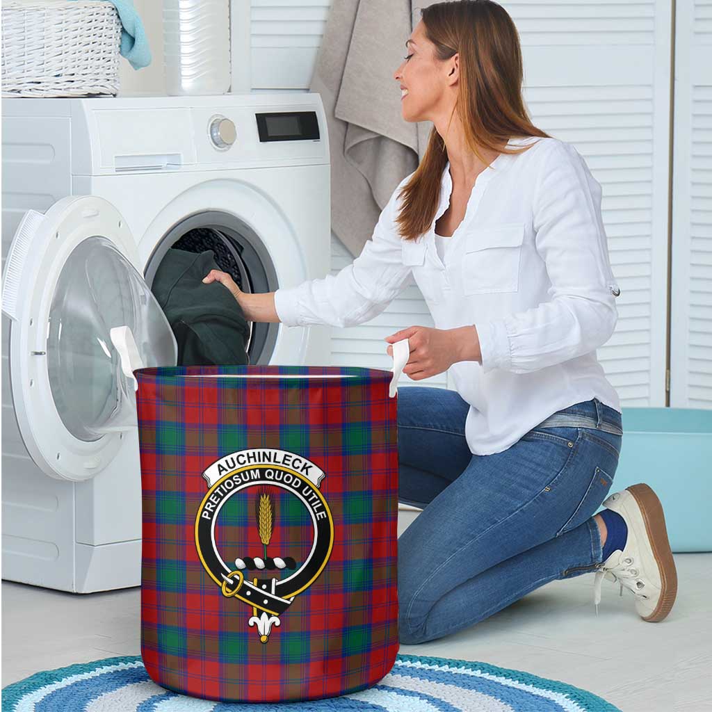 Tartan Vibes Clothing Auchinleck Tartan Laundry Basket with Family Crest