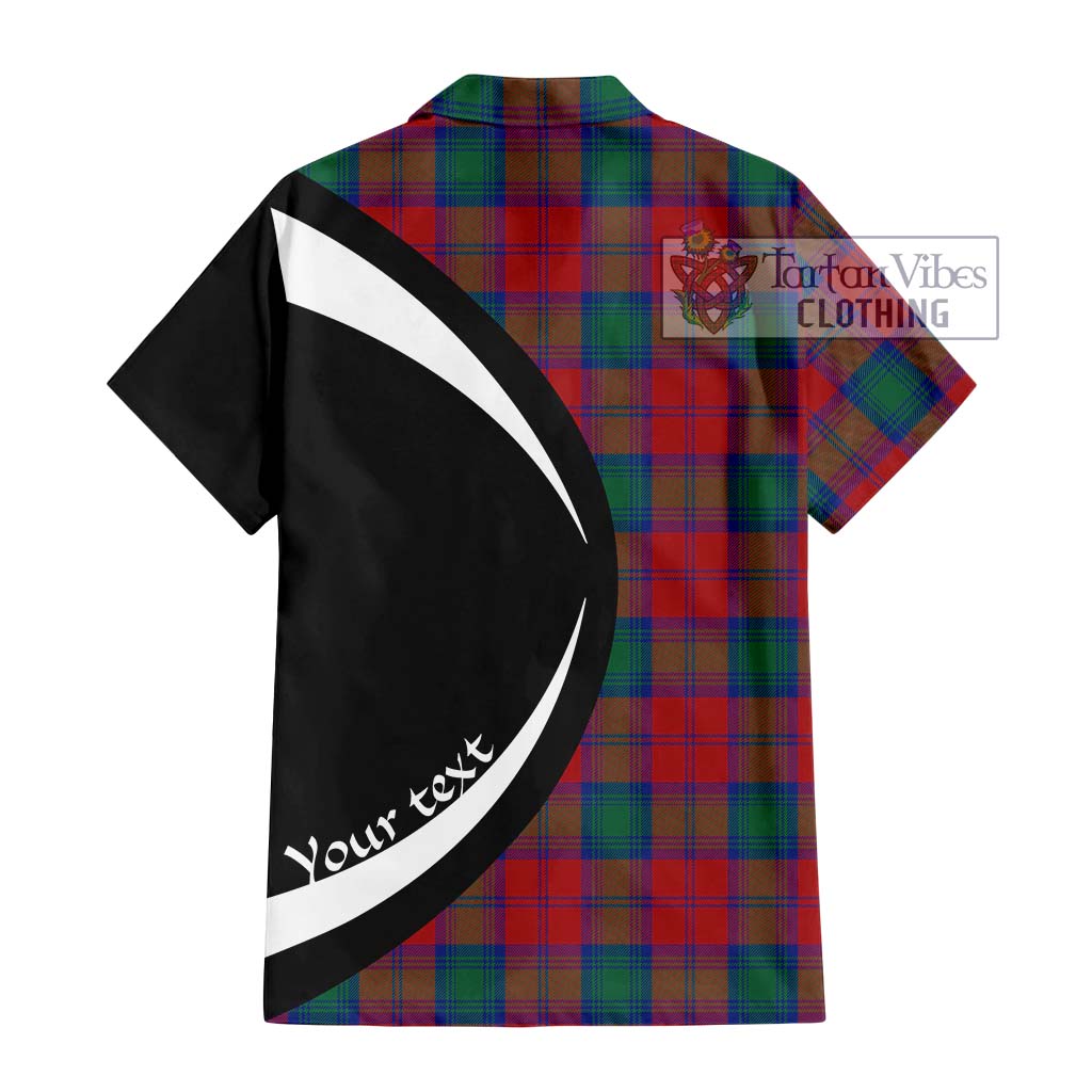 Tartan Vibes Clothing Auchinleck Tartan Short Sleeve Button Up with Family Crest Circle Style