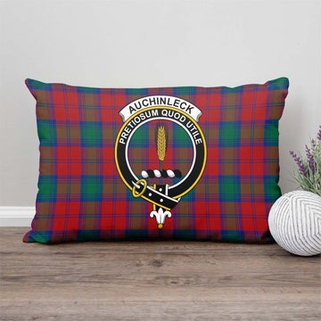 Auchinleck Tartan Pillow Cover with Family Crest