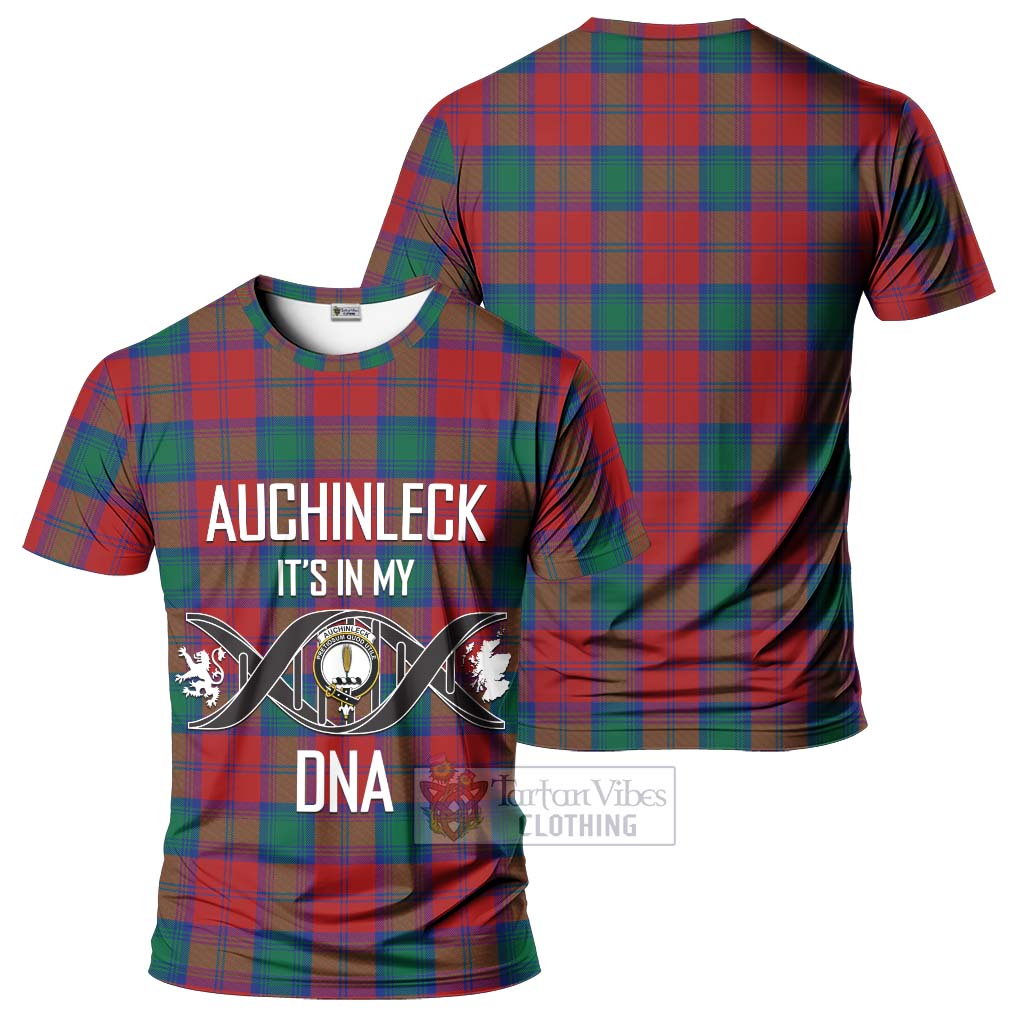 Tartan Vibes Clothing Auchinleck Tartan T-Shirt with Family Crest DNA In Me Style
