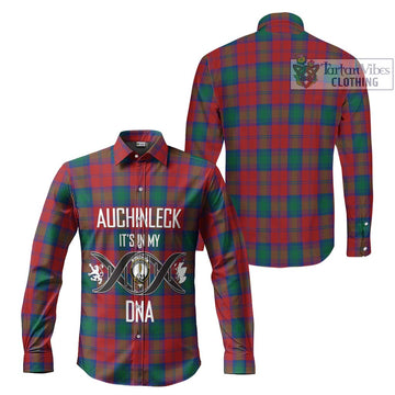 Auchinleck (Affleck) Tartan Long Sleeve Button Shirt with Family Crest DNA In Me Style