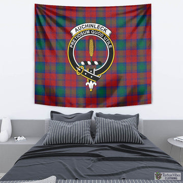 Auchinleck (Affleck) Tartan Tapestry Wall Hanging and Home Decor for Room with Family Crest