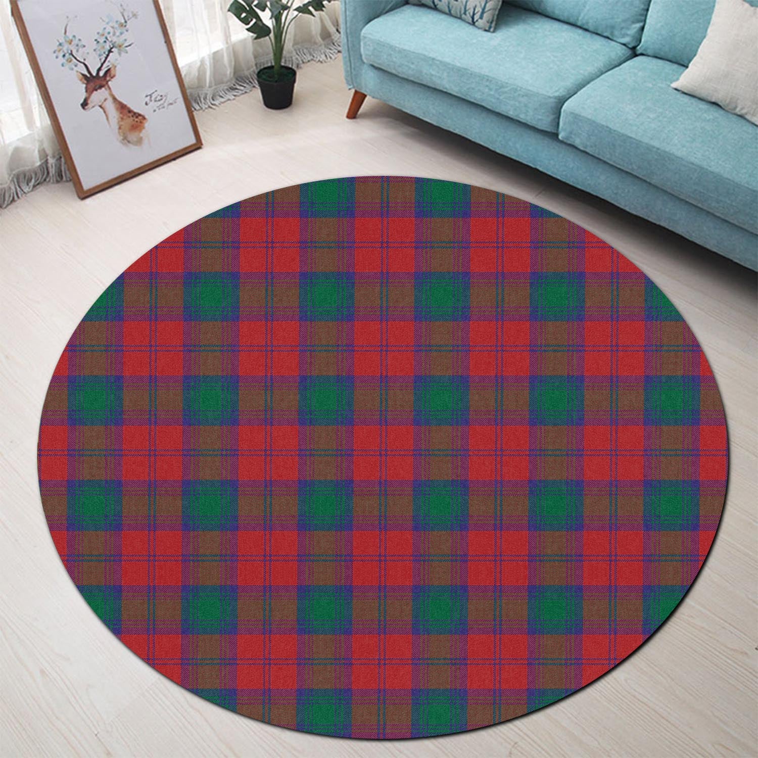 Auchinleck Tartan Round Rug - Tartanvibesclothing