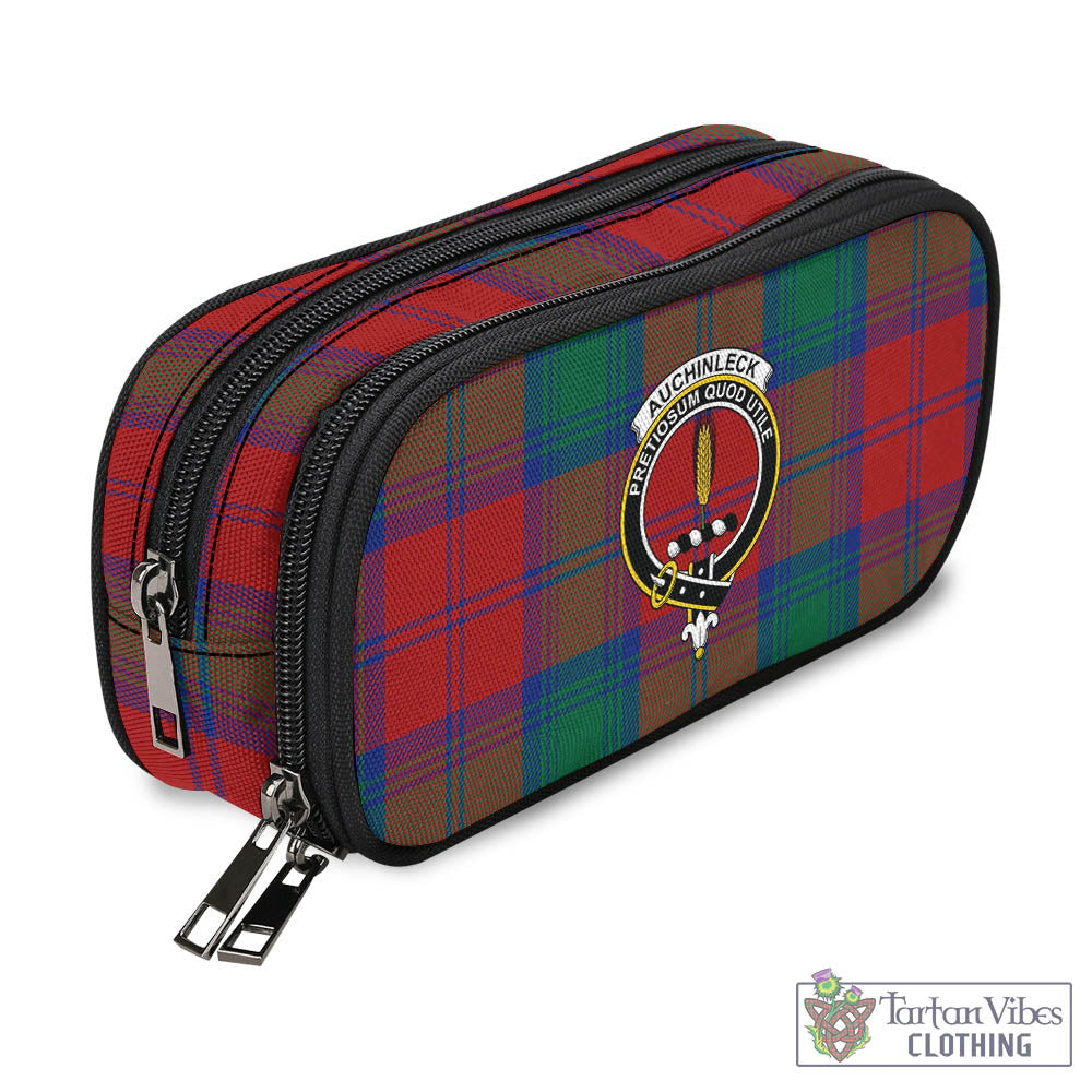 Tartan Vibes Clothing Auchinleck Tartan Pen and Pencil Case with Family Crest