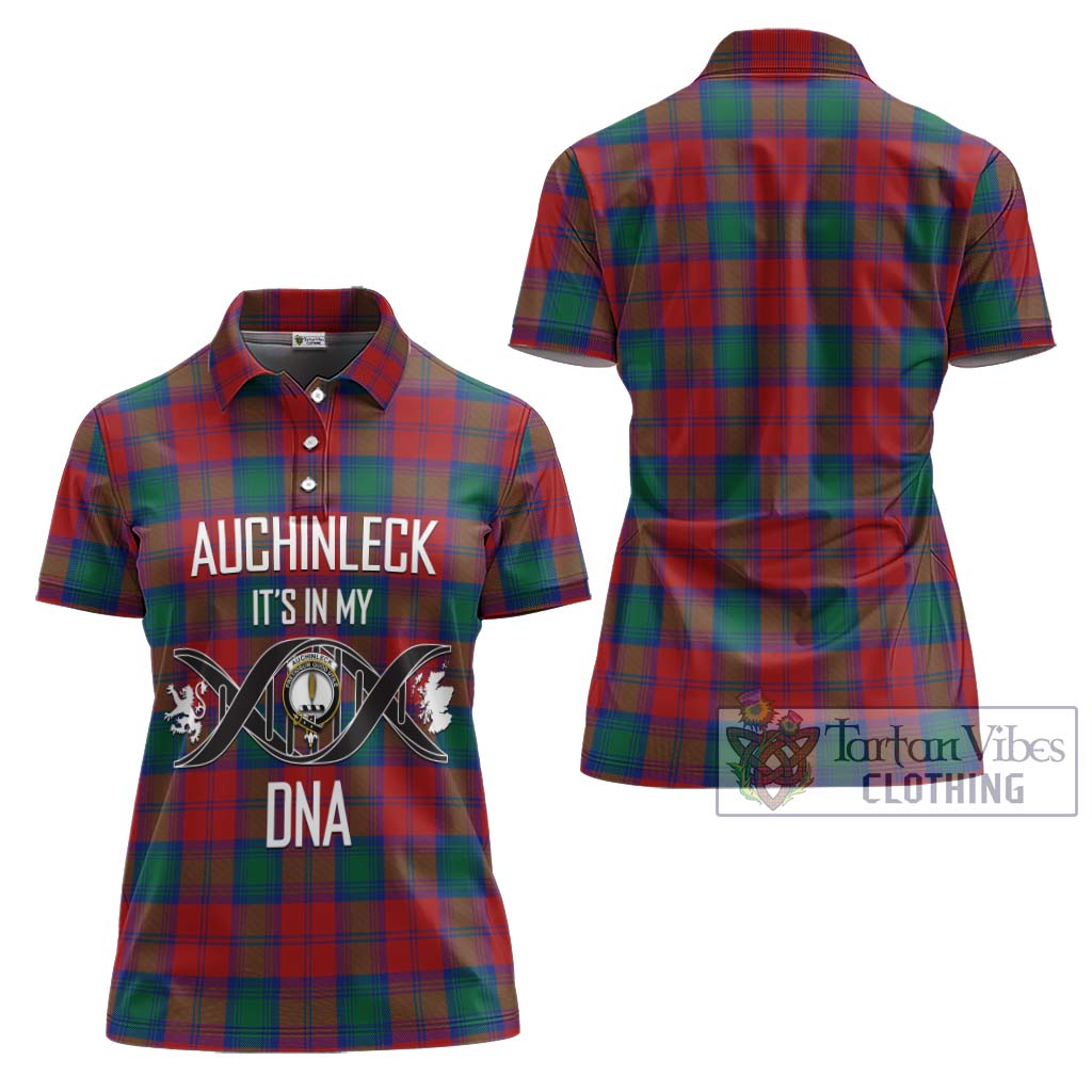 Tartan Vibes Clothing Auchinleck Tartan Women's Polo Shirt with Family Crest DNA In Me Style