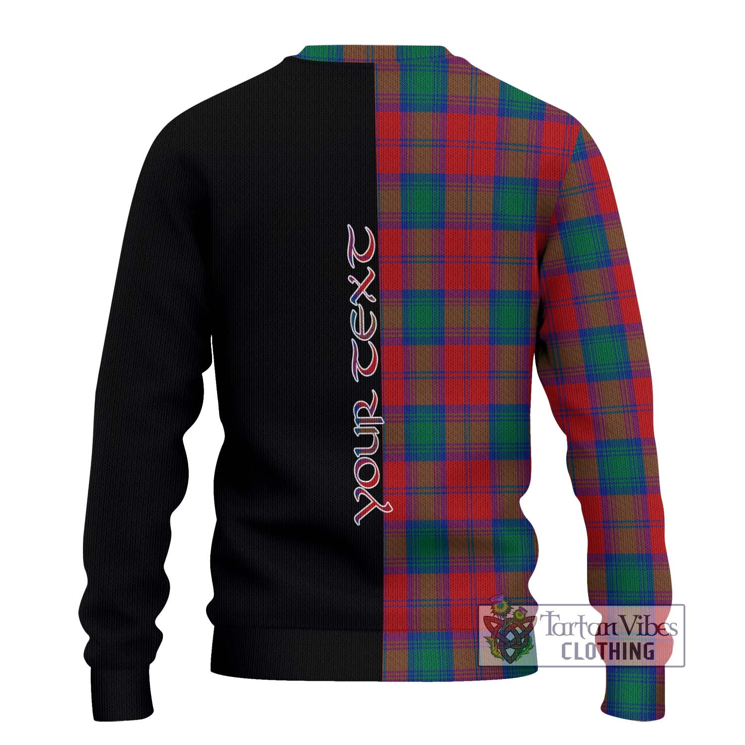 Tartan Vibes Clothing Auchinleck Tartan Knitted Sweater with Family Crest and Half Of Me Style