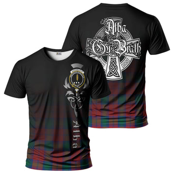 Auchinleck (Affleck) Tartan T-Shirt Featuring Alba Gu Brath Family Crest Celtic Inspired