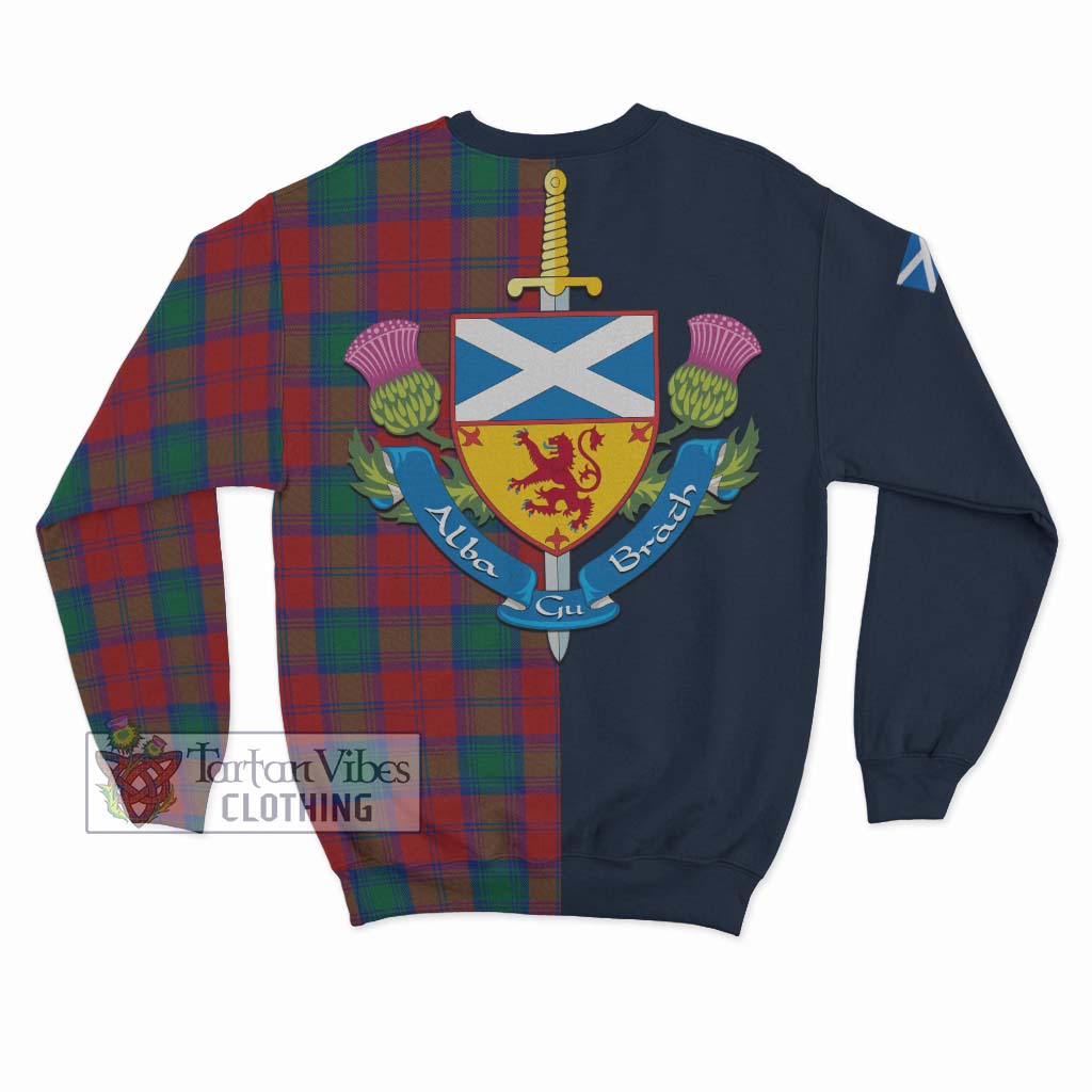 Tartan Vibes Clothing Auchinleck Tartan Sweatshirt with Scottish Lion Royal Arm Half Style