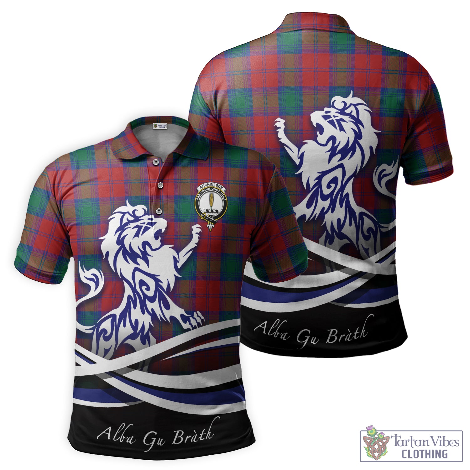 auchinleck-tartan-polo-shirt-with-alba-gu-brath-regal-lion-emblem