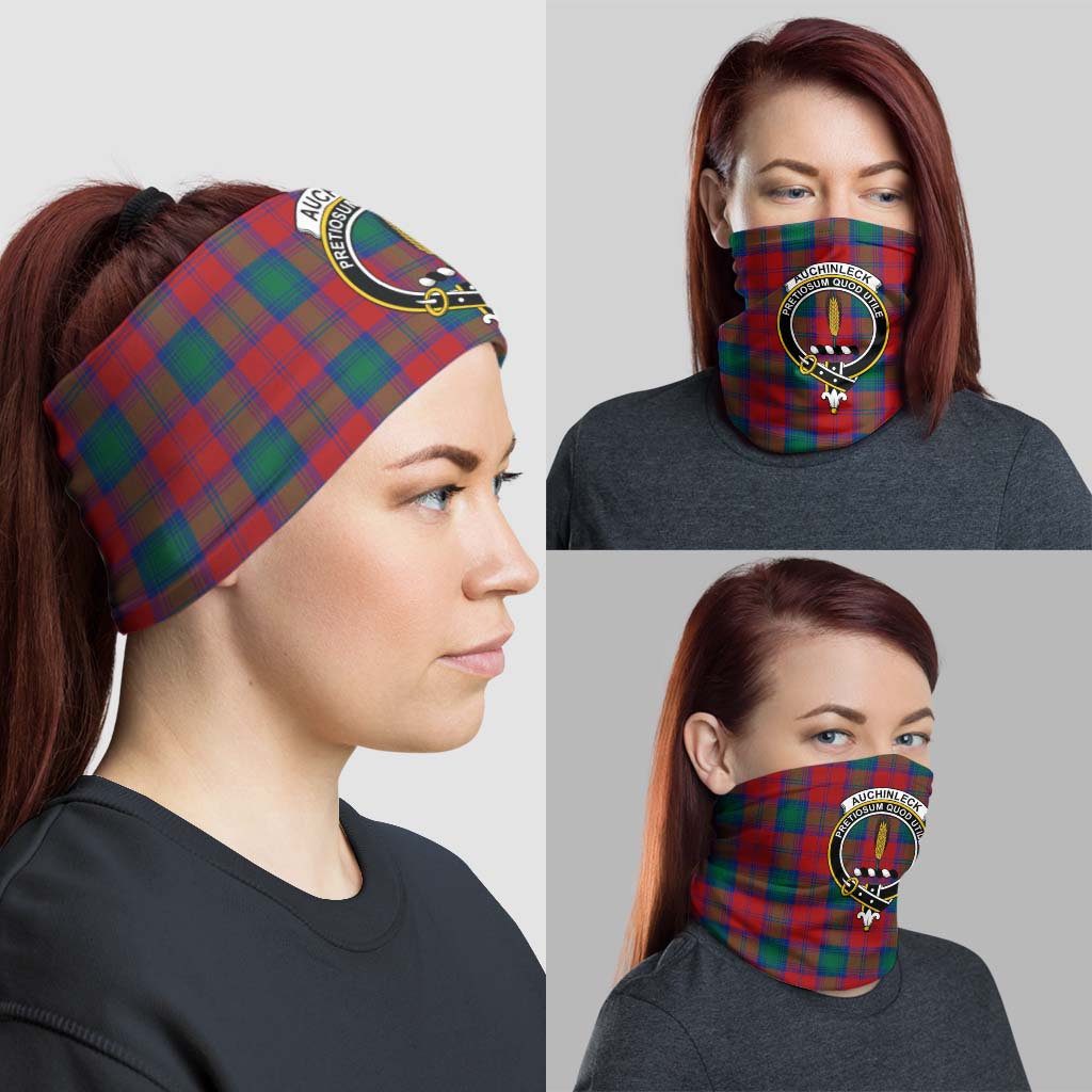 Auchinleck Tartan Neck Gaiters, Tartan Bandanas, Tartan Head Band with Family Crest