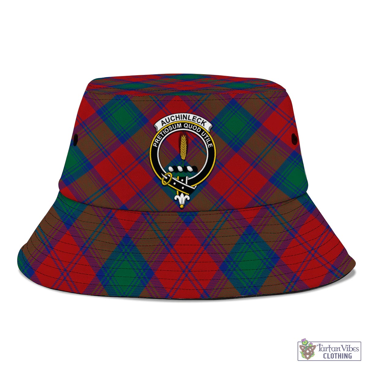 Tartan Vibes Clothing Auchinleck Tartan Bucket Hat with Family Crest