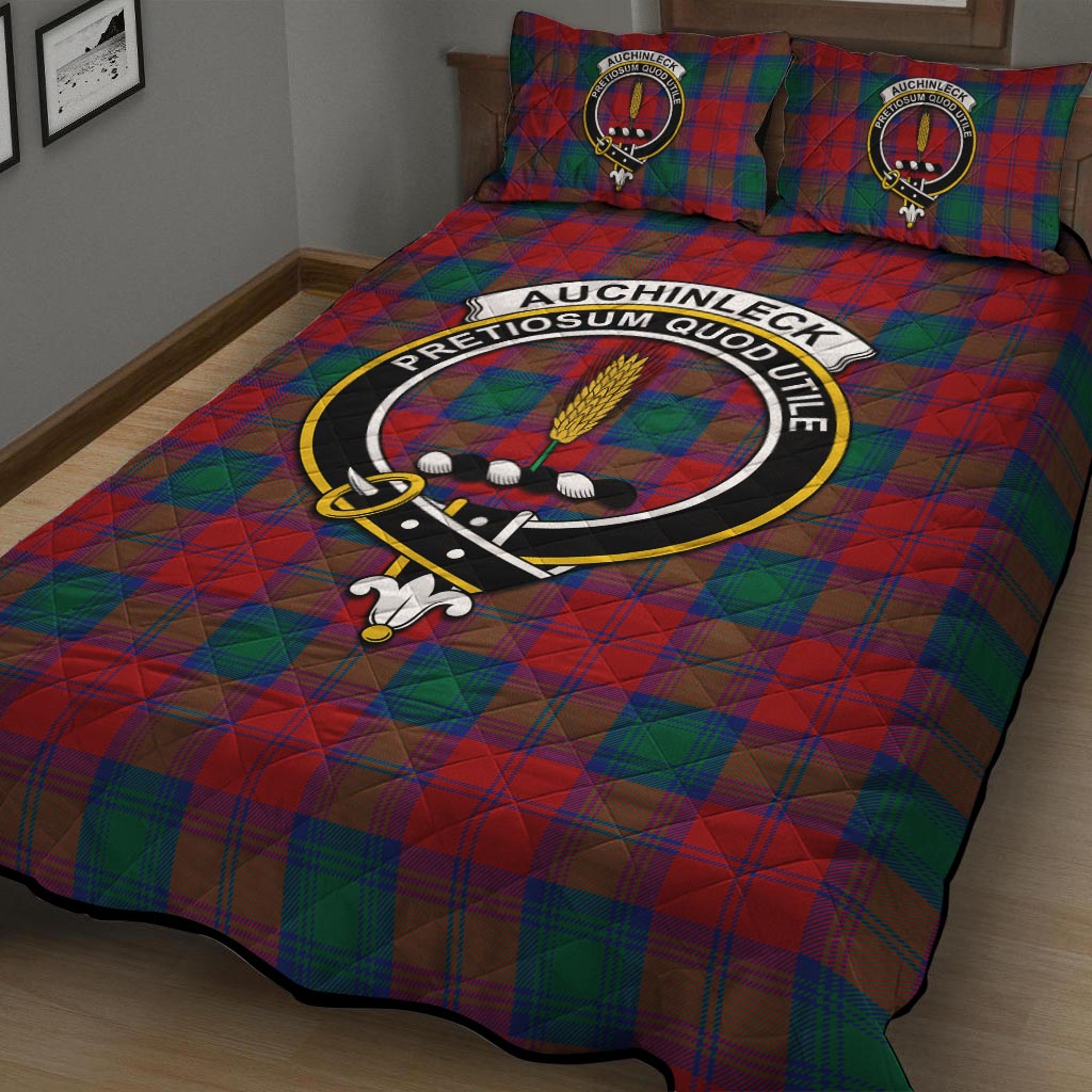 Auchinleck Tartan Quilt Bed Set with Family Crest - Tartanvibesclothing