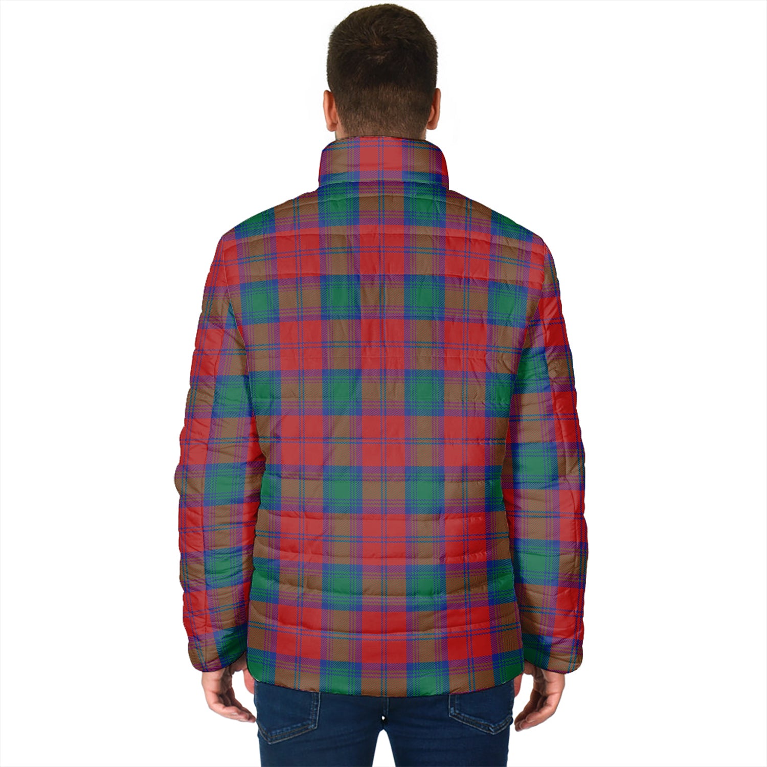Auchinleck Tartan Padded Jacket with Family Crest - Tartanvibesclothing