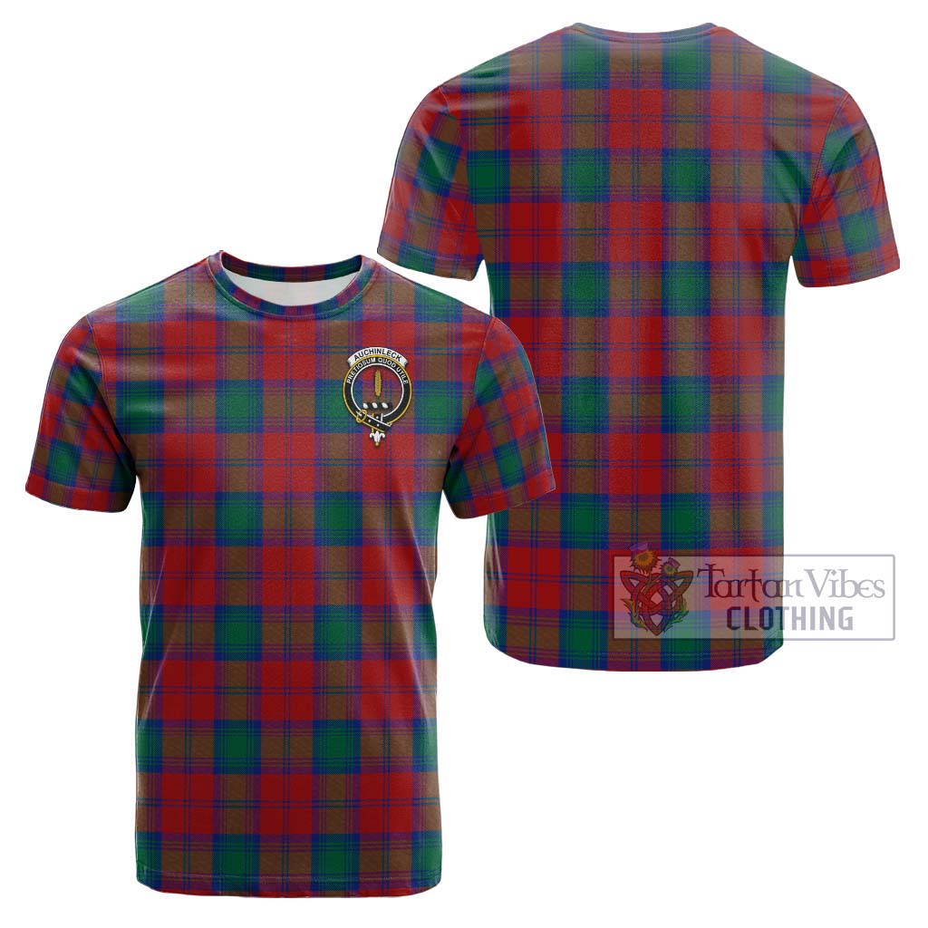 Tartan Vibes Clothing Auchinleck Tartan Cotton T-Shirt with Family Crest