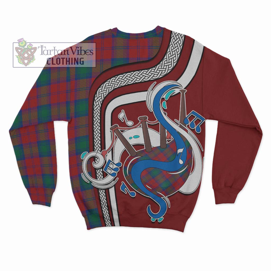 Tartan Vibes Clothing Auchinleck Tartan Sweatshirt with Epic Bagpipe Style