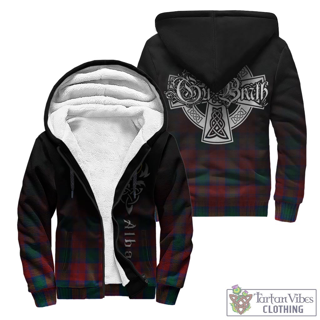 Tartan Vibes Clothing Auchinleck Tartan Sherpa Hoodie Featuring Alba Gu Brath Family Crest Celtic Inspired