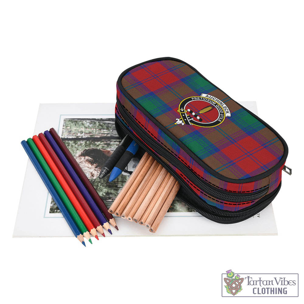 Tartan Vibes Clothing Auchinleck Tartan Pen and Pencil Case with Family Crest