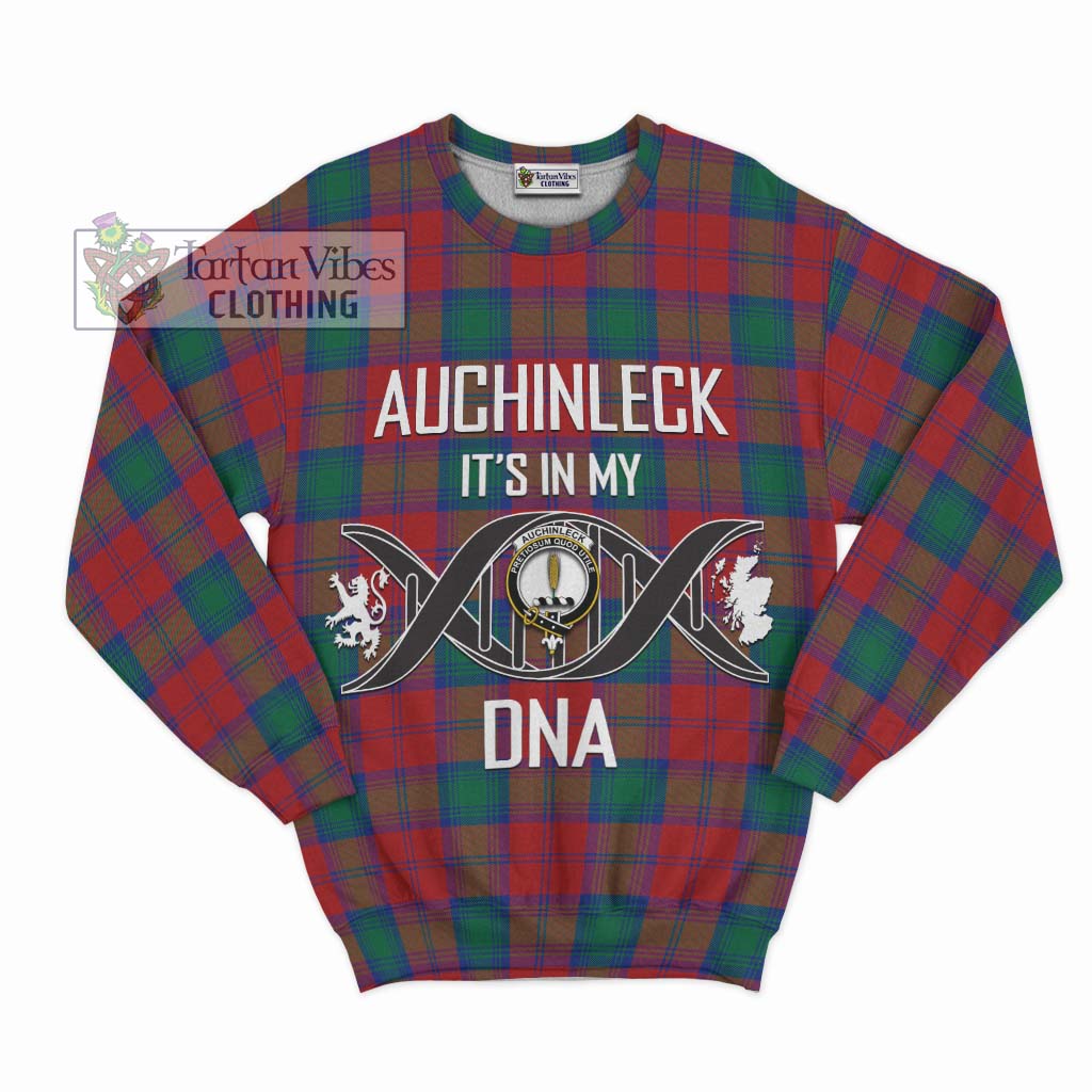 Tartan Vibes Clothing Auchinleck Tartan Sweatshirt with Family Crest DNA In Me Style