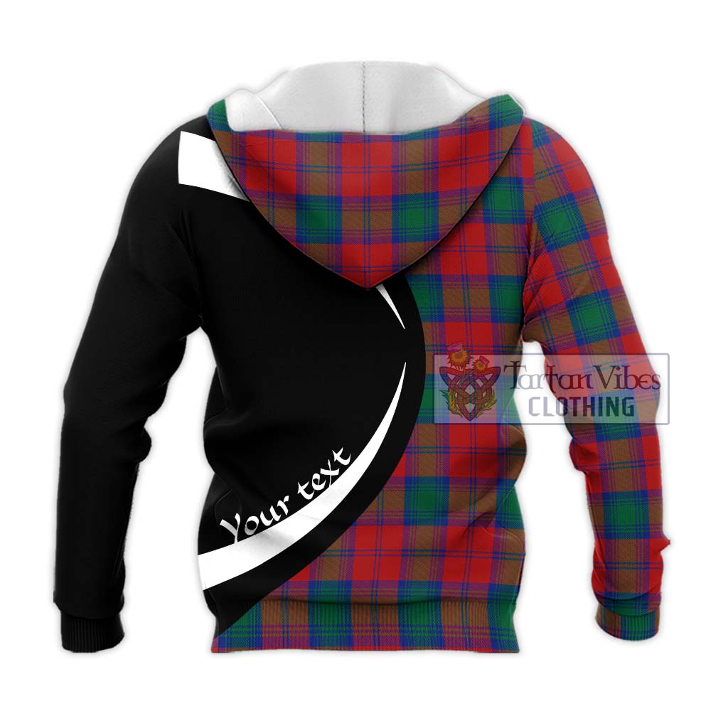 Tartan Vibes Clothing Auchinleck Tartan Knitted Hoodie with Family Crest Circle Style