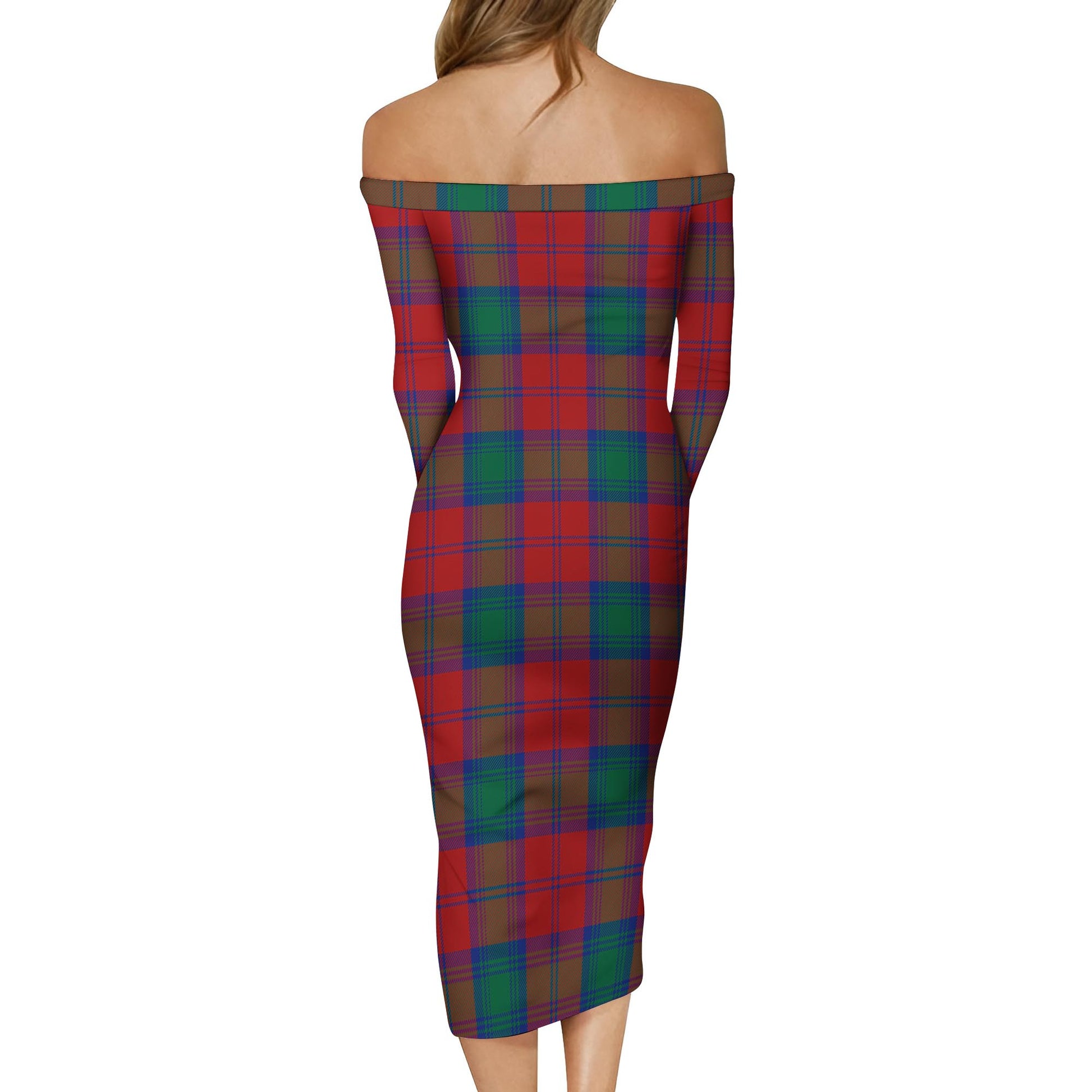 Auchinleck Tartan Off Shoulder Lady Dress - Tartanvibesclothing