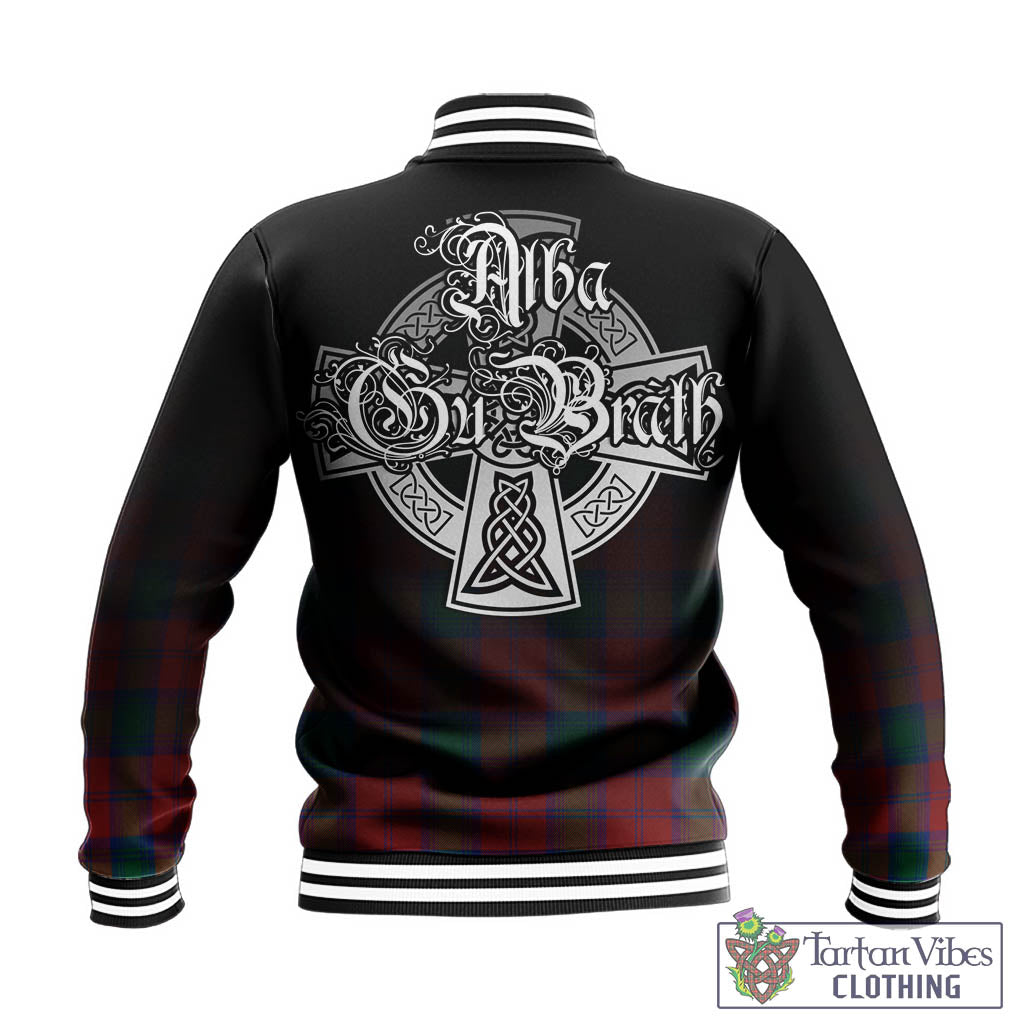 Tartan Vibes Clothing Auchinleck Tartan Baseball Jacket Featuring Alba Gu Brath Family Crest Celtic Inspired