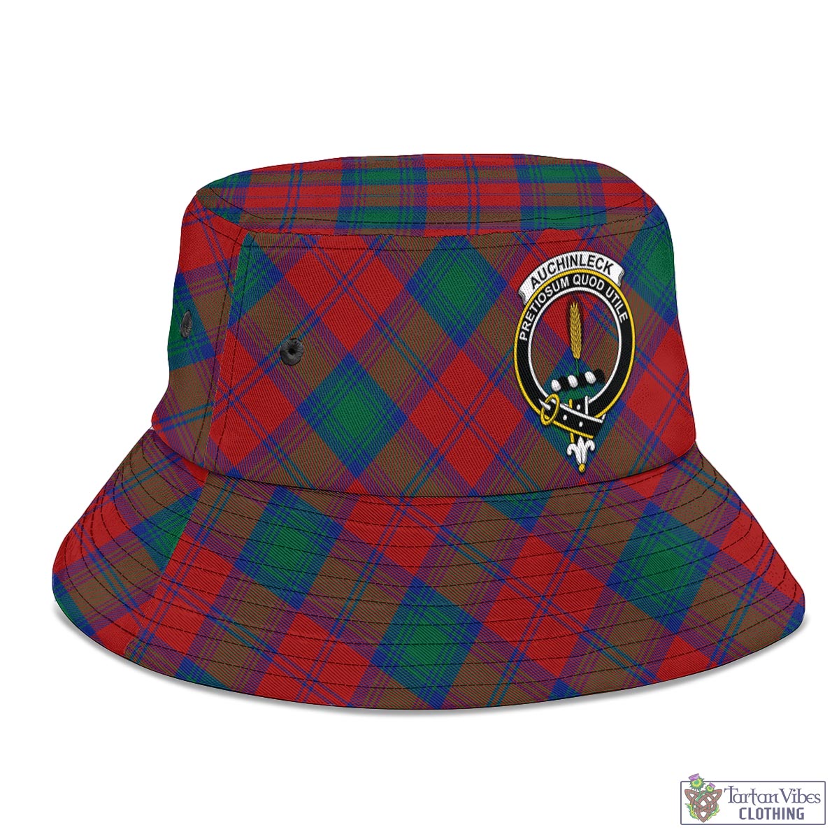 Tartan Vibes Clothing Auchinleck Tartan Bucket Hat with Family Crest