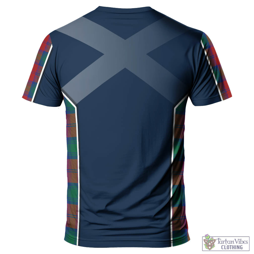 Tartan Vibes Clothing Auchinleck Tartan T-Shirt with Family Crest and Lion Rampant Vibes Sport Style