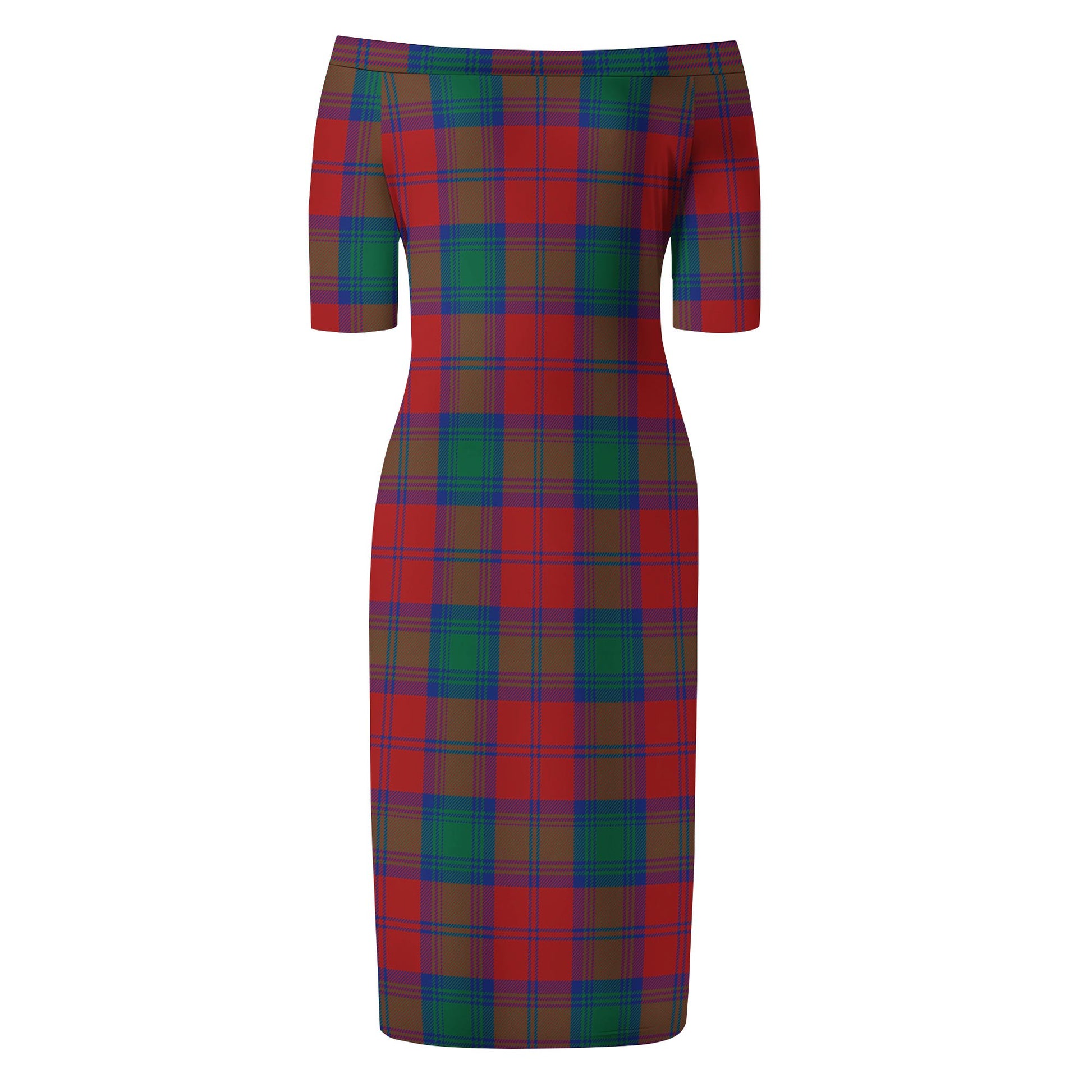 Auchinleck Tartan Off Shoulder Lady Dress - Tartanvibesclothing