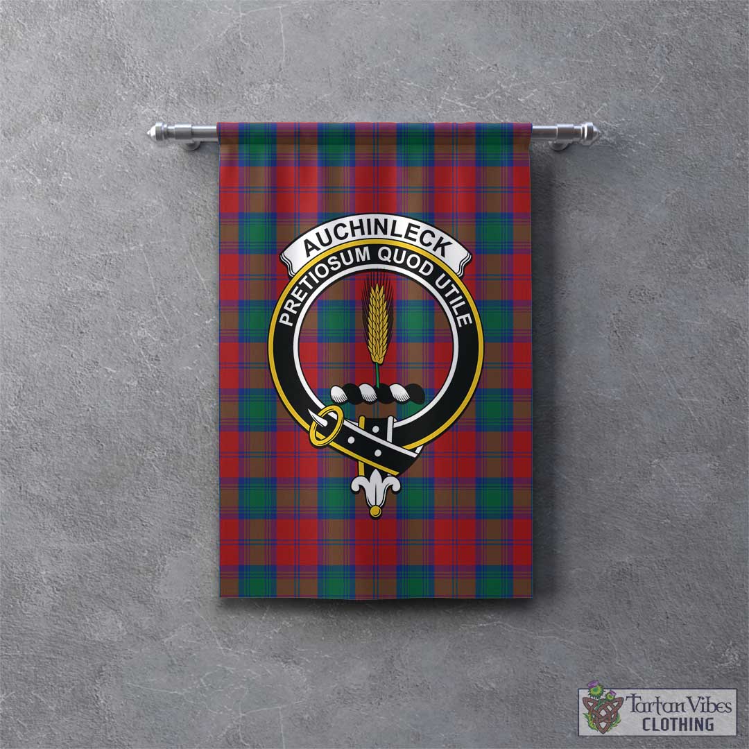 Tartan Vibes Clothing Auchinleck Tartan Gonfalon, Tartan Banner with Family Crest