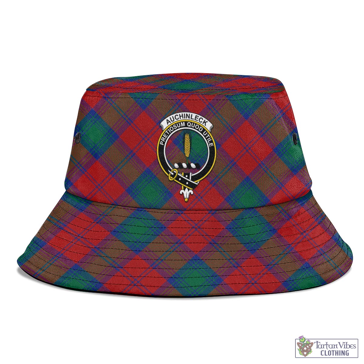 Tartan Vibes Clothing Auchinleck Tartan Bucket Hat with Family Crest