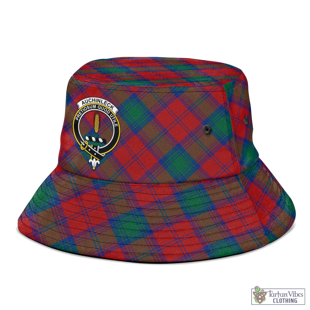 Tartan Vibes Clothing Auchinleck Tartan Bucket Hat with Family Crest