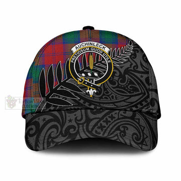 Auchinleck (Affleck) Crest Tartan Classic Cap with New Zealand Silver Fern Half Style