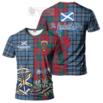 Auchinleck (Affleck) Tartan T-Shirt Happy St. Andrew's Day Half Tartan Style