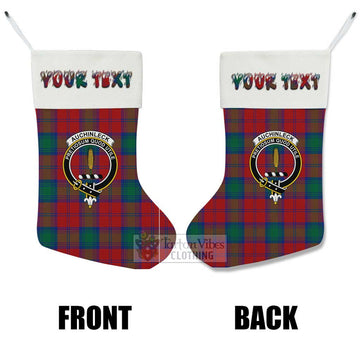 Auchinleck (Affleck) Tartan Family Crest Christmas Stocking with Personalized Text