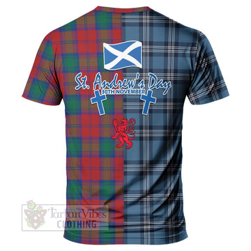 Auchinleck (Affleck) Tartan T-Shirt Happy St. Andrew's Day Half Tartan Style