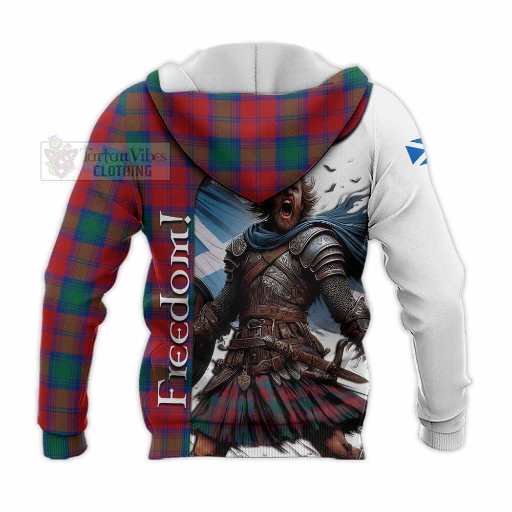 Tartan Vibes Clothing Auchinleck (Affleck) Crest Tartan Knitted Hoodie Inspired by the Freedom of Scottish Warrior