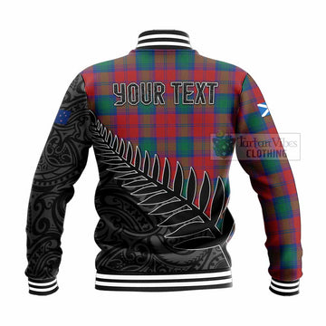 Auchinleck (Affleck) Crest Tartan Baseball Jacket with New Zealand Silver Fern Half Style - Tartan Vibes Clothing