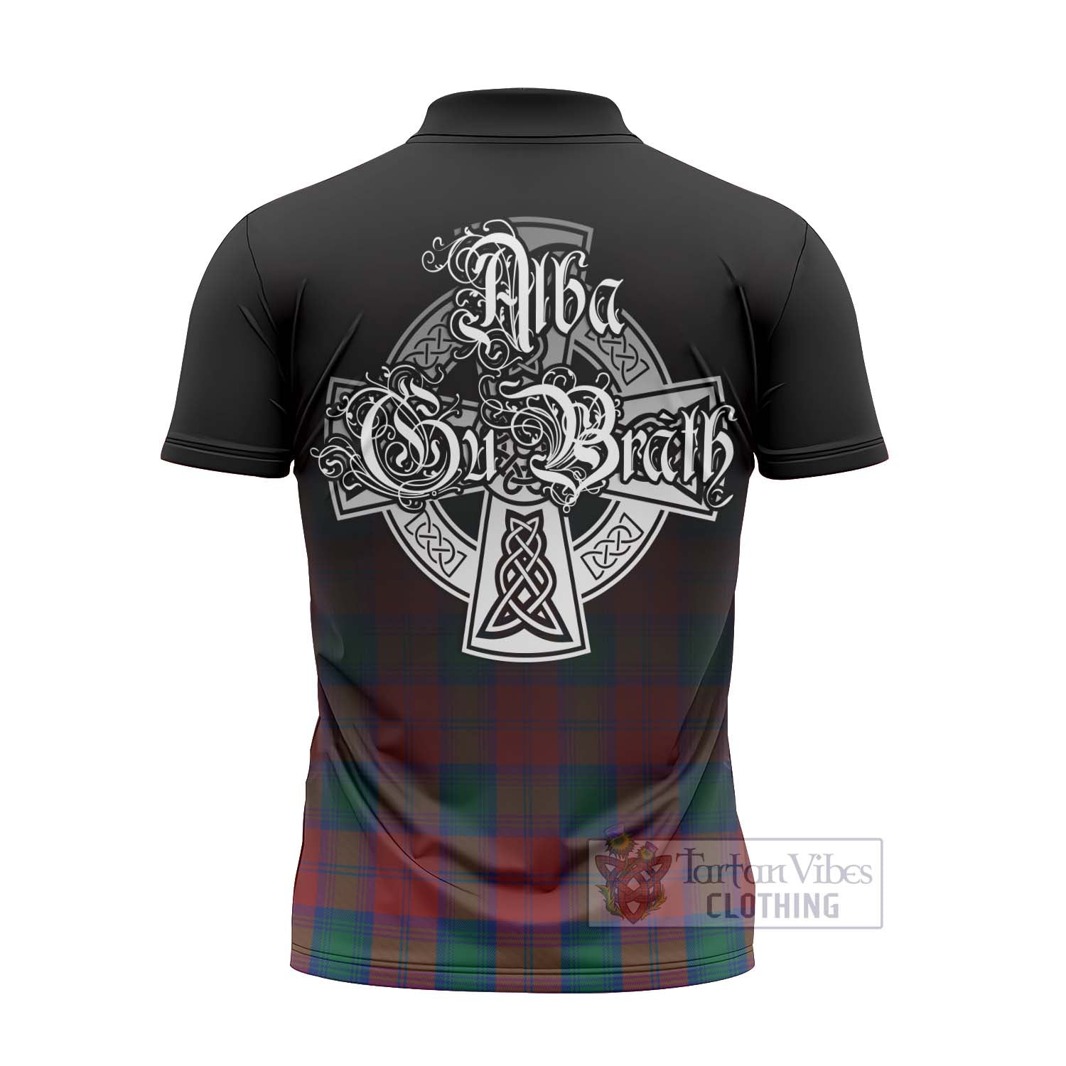 Tartan Vibes Clothing Auchinleck (Affleck) Tartan Zipper Polo Shirt Featuring Alba Gu Brath Family Crest Celtic Inspired