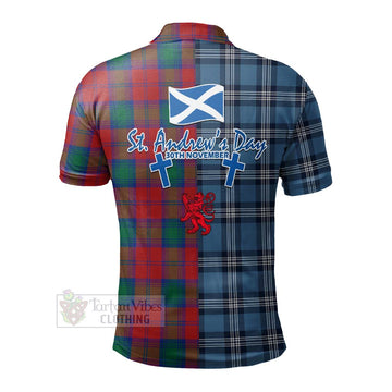 Auchinleck (Affleck) Tartan Polo Shirt Happy St. Andrew's Day Half Tartan Style - Tartan Vibes Clothing