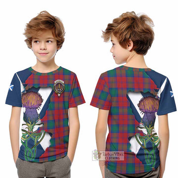 Auchinleck (Affleck) Tartan Family Crest Kid T-Shirt Scottish Thistle Celtic Inspired - Tartan Vibes Clothing